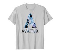 Avatar Banshee A Logo with Jake Sully and Na’Vi Neytiri Camiseta, Hombre, Plata, S