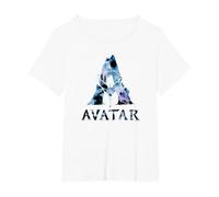 Avatar Banshee A Logo with Jake Sully and Na’Vi Neytiri Camiseta, Mujer Tallas Grandes, Blanco, 2XL Grande