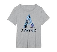 Avatar Banshee A Logo with Jake Sully and Na’Vi Neytiri Camiseta, Mujer Tallas Grandes, Gris Jaspeado, 2XL Grande