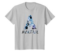 Avatar Banshee A Logo with Jake Sully and Na’Vi Neytiri Camiseta, Niños, Plata, 2 años