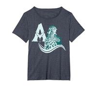 Avatar: Fire and Ash Neytiri Avatar Distressed Logo Camiseta, Mujer Tallas Grandes, Azul Jaspeado, 1XL Grande