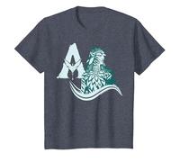 Avatar: Fire and Ash Neytiri Avatar Distressed Logo Camiseta, Niños, Azul Jaspeado, 2 años