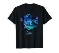 Avatar Na'vi in Pandora Jungle at Night with Logo Camiseta