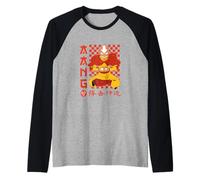 Avatar: The Last Airbender Aang Red Checkerboard Design Camiseta Manga Raglan