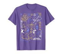Avatar: The Last Airbender Character Line Art Camiseta, Hombre, Morado Jaspeado, XXL