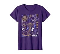 Avatar: The Last Airbender Character Line Art Camiseta, Mujer, Morado, S