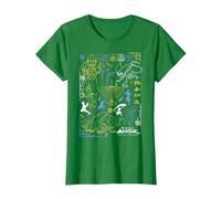 Avatar: The Last Airbender Character Line Art Camiseta, Mujer, Verde Kelly, S