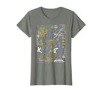 Avatar: The Last Airbender Character Line Art Camiseta, Mujer, Verde Militar Jaspeado, 3XL