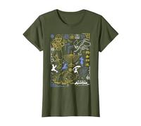 Avatar: The Last Airbender Character Line Art Camiseta, Mujer, Verde Oliva, XXL