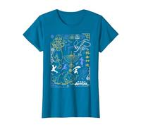 Avatar: The Last Airbender Character Line Art Camiseta, Mujer, Zafiro, XS