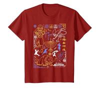 Avatar: The Last Airbender Character Line Art Camiseta, Niños, Arándano, 10 años