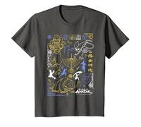 Avatar: The Last Airbender Character Line Art Camiseta, Niños, Asfalto, 10 años
