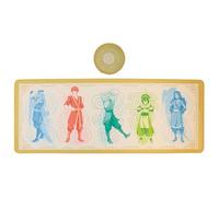 Avatar: The Last Airbender Elements - Juego de alfombrilla de escritorio y posavasos - Alfombrilla de ratón grande oficial para juegos de 800 x 300 mm con base antideslizante y bordes reforzados