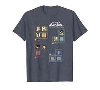 Avatar: The Last Airbender Four Nations Periodic Table Camiseta, Hombre, Azul Jaspeado, XL
