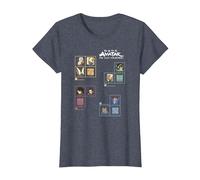 Avatar: The Last Airbender Four Nations Periodic Table Camiseta, Mujer, Azul Jaspeado, L