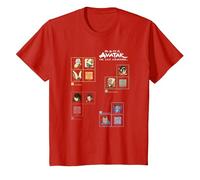 Avatar: The Last Airbender Four Nations Periodic Table Camiseta, Niños, Rojo, 10 años