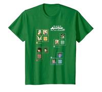 Avatar: The Last Airbender Four Nations Periodic Table Camiseta, Niños, Verde Kelly, 3 años