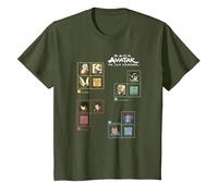 Avatar: The Last Airbender Four Nations Periodic Table Camiseta, Niños, Verde Oliva, 3 años
