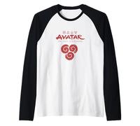 Avatar: The Last Airbender Symbols and Logo In Red Camiseta Manga Raglan