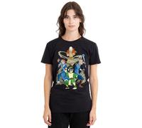 Avatar The Last Airbender Team Avatar Elements Camiseta de Mujer, Negro, S