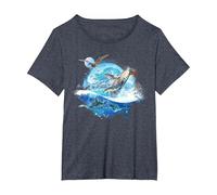 Avatar: The Way of Water Creatures of Sea and Sky Camiseta, Mujer Tallas Grandes, Azul Jaspeado, 1XL Grande
