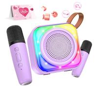 Avaxtt Karaoke para niños con 2 micrófono inalámbrico Karaoke, Regalo niña 3-12 años micrófono Bluetooth niños Juegos niña 3-12 años Canta tú Karaoke niños Unicornio niña Regalo Navidad