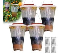 AVCXEC 4 Piezas Trampa Moscas Interior, Colgando Trampa Moscas, Trampa para Moscas, Trampas para Atrapar Antimoscas para Jardines Eteriores, Granjas, Establos
