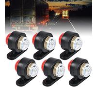 AVCXEC 6 Pcs Luces Laterales Vamion 12V 24V, LED de Posición de Lámparas, Luces de Marcador, Luces Laterales para Remolque de Camion, Mini Luces de Posición para Camiones y Automóviles