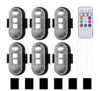 AVCXEC 6 Piezas Inalámbrico Lampada Stroboscopica LED, 8 Colores Luz Estroboscópica LED, Recargables Impermeable Luces Estroboscópicas para Coche, Drone, Motocicleta, Bicicleta, Camión