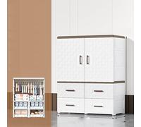 Avdnrya Armario de almacenamiento simple de doble puerta, armario para niños, armario plegable grande con ruedas, armario plegable para bebé con puertas (blanco, A1)