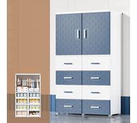 Avdnrya Armario de almacenamiento simple de doble puerta, armario para niños, armario plegable grande con ruedas, armario plegable para bebé con puertas (cesta blanca, C1)