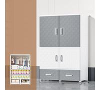 Avdnrya Armario de almacenamiento simple de doble puerta, armario para niños, armario plegable grande con ruedas, armario plegable para bebé con puertas (habitación gris blanca, A2)