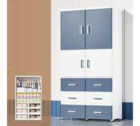 Avdnrya Armario de almacenamiento simple de doble puerta, armario para niños, armario plegable grande con ruedas, armario plegable para bebé con puertas (cesta blanca, C2)