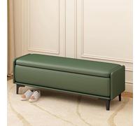 Avdnrya Banco de zapatos, banco con cojín, banco de entrada de vestíbulo con cojín, sofá cubierto para cambiar zapatos y asiento de ventana, otomana multifuncional (70 cm, verde)