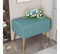 Avdnrya Banco otomano rectangular moderno, reposapiés tapizado de piel sintética con patas de metal dorado, perfecto para sala de estar, entrada, vestíbulo, decoración de pasillo