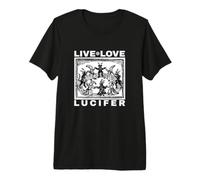 Ave a Satanás Live Love Lucifer con Dancing Demons Original Camiseta Premium