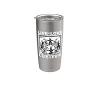 Ave a Satanás Live Love Lucifer con Dancing Demons Original Vaso térmico de acero inoxidable de doble pared
