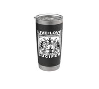 Ave a Satanás Live Love Lucifer con Dancing Demons Original Vaso térmico de acero inoxidable de doble pared