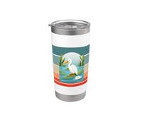 Ave caimán armonía convivencia pacífica humor naturaleza Vaso térmico de acero inoxidable de doble pared