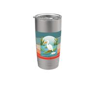 Ave caimán armonía convivencia pacífica humor naturaleza Vaso térmico de acero inoxidable de doble pared