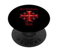 Ave Christus Rex: Cruz de Jerusalén de los Caballeros PopSockets PopGrip Adhesivo