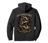 Ave Christus Rex - Jesús venciendo al Diablo Sudadera con Capucha