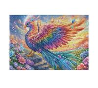 Ave de Plumas de Joyas sobre una Escalera bajo Las Estrellas Puzzle 300 Piezas Familiar Creativo Rompecabezas 3D para Familia Juguete Educativo Construir Maquetas Aliviar Estrés 300 PCS