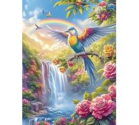 Ave del paraíso sobre Cascada Puzzles 300 Piezas Desafío Nivel Difícil Planta Silvestre Rompecabezas para Adultos Aliviar Estrés Decoración Hogar DIY Moderno Portátil 300 PCS