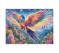 Ave Gigante Colorida sobre el Castillo de montaña Puzzles 500 Piezas Maquetas 3D Construir Rompecabezas Educativo para Familia Desafío Intelectual Decoración Hogar Moderno 500 PCS