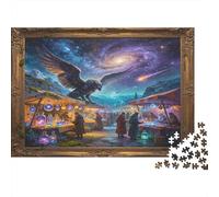 Ave Gigante Mística Mercado Nocturno Puzzle de 1000 Piezas Cartón para Adultos Escena Bazar Fantasía Relajación Familia Regalo 52x38cm/1000pcs