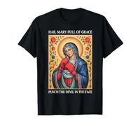 Ave María Llena de Gracia Golpea al Diablo en la Cara Católica Camiseta
