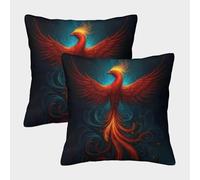 Ave mítica Funda De Almohada Fantasy Fénix Art Impresa En 3D Decoración del Hogar Sala De Estar Sofá para Coche 50x50cm 2 Paquetes