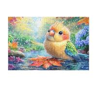 Ave sobre una Hoja de Arce bajo la Lluvia Puzzles 1000 Piezas Desafío Nivel Difícil Rompecabezas para Adultos Aliviar Estrés Decoración Hogar DIY Moderno Portátil 1000 PCS