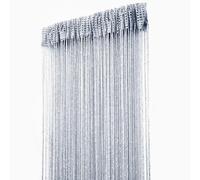 ave split Cortina Decorativa para Puerta, Panel de Pared, Separador de habitación, Divisor Ciego, Pantalla de Borla, 100 x 200 cm (plateado18)